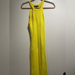 Yellow Knit Midi Sweater Dress | Size M